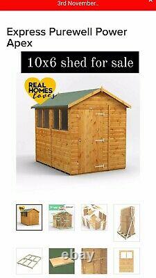 Wooden garden shed 10 x 6